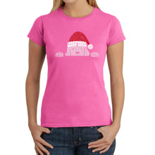 Load image into Gallery viewer, Christmas Peeking Dog - Women&#39;s Word Art T-Shirt