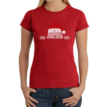 Load image into Gallery viewer, Christmas Peeking Dog - Women&#39;s Word Art T-Shirt