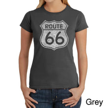 Load image into Gallery viewer, CITIES ALONG THE LEGENDARY ROUTE 66 - Women&#39;s Word Art T-Shirt