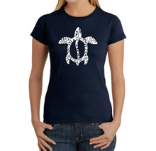 Load image into Gallery viewer, Hawaiian Islands Honu Turtle  - Women&#39;s Word Art T-Shirt