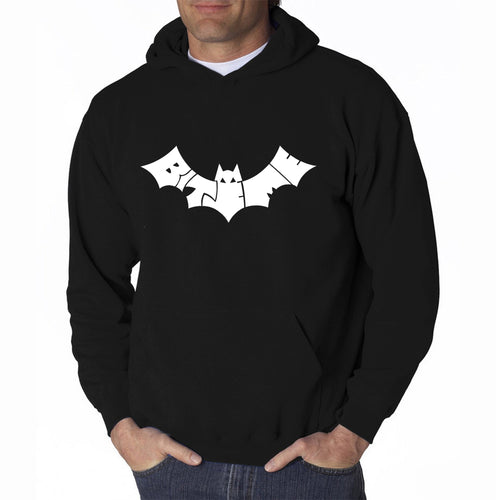 BAT BITE ME - Men's Word Art Hooded Sweatshirt