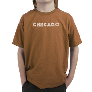 CHICAGO NEIGHBORHOODS - Boy's Word Art T-Shirt