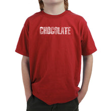 Load image into Gallery viewer, Different foods made with chocolate - Boy&#39;s Word Art T-Shirt
