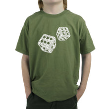Load image into Gallery viewer, DIFFERENT ROLLS THROWN IN THE GAME OF CRAPS - Boy&#39;s Word Art T-Shirt