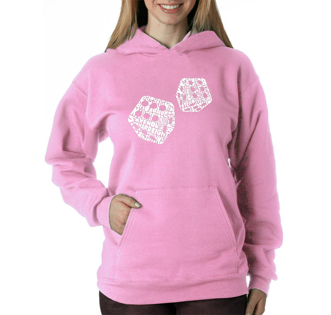 DIFFERENT ROLLS THROWN IN THE GAME OF CRAPS - Women's Word Art Hooded Sweatshirt