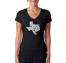 Load image into Gallery viewer, DONT MESS WITH TEXAS - Women's Word Art V-Neck T-Shirt
