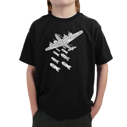 DROP BEATS NOT BOMBS - Boy's Word Art T-Shirt