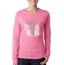 Load image into Gallery viewer, ELEPHANT - Women&#39;s Word Art Long Sleeve T-Shirt