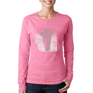 ELEPHANT - Women's Word Art Long Sleeve T-Shirt
