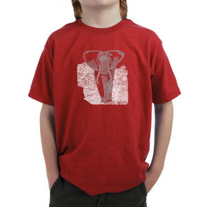 ELEPHANT - Boy's Word Art T-Shirt