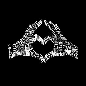 Finger Heart - Men's Raglan Baseball Word Art T-Shirt
