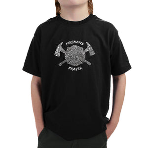 FIREMAN'S PRAYER - Boy's Word Art T-Shirt