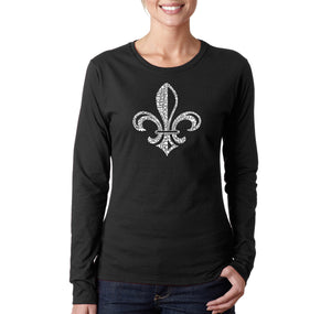 LYRICS TO WHEN THE SAINTS GO MARCHING IN - Women's Word Art Long Sleeve T-Shirt