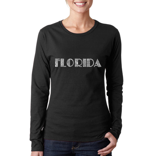POPULAR CITIES IN FLORIDA - Women's Word Art Long Sleeve T-Shirt