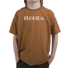 Load image into Gallery viewer, POPULAR CITIES IN FLORIDA - Boy&#39;s Word Art T-Shirt