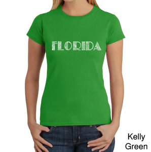 POPULAR CITIES IN FLORIDA - Women's Word Art T-Shirt