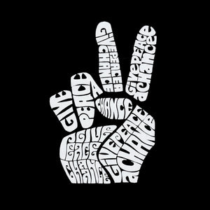 Peace Fingers - Girl's Word Art Crewneck Sweatshirt