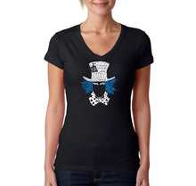 Load image into Gallery viewer, The Mad Hatter - Women&#39;s Word Art V-Neck T-Shirt