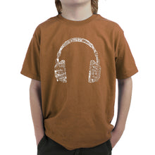 Load image into Gallery viewer, Music in Different Languages Headphones - Boy&#39;s Word Art T-Shirt
