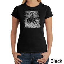 Load image into Gallery viewer, POPULAR HORSE BREEDS - Women&#39;s Word Art T-Shirt