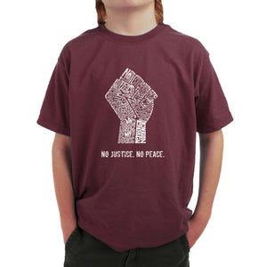 No Justice, No Peace - Boy's Word Art T-Shirt