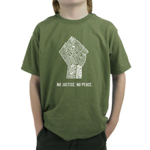 Load image into Gallery viewer, No Justice, No Peace - Boy&#39;s Word Art T-Shirt
