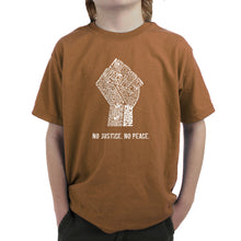 Load image into Gallery viewer, No Justice, No Peace - Boy&#39;s Word Art T-Shirt