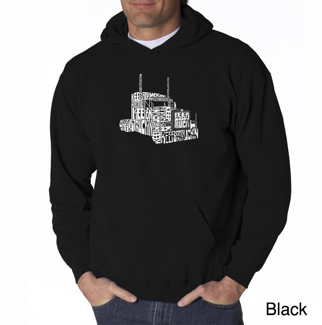 KEEP ON TRUCKIN' - Men's Word Art Hooded Sweatshirt