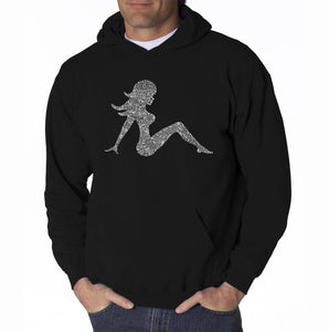 MUDFLAP GIRL - Men's Word Art Hooded Sweatshirt