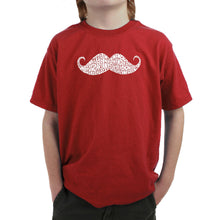 Load image into Gallery viewer, WAYS TO STYLE A MOUSTACHE - Boy&#39;s Word Art T-Shirt