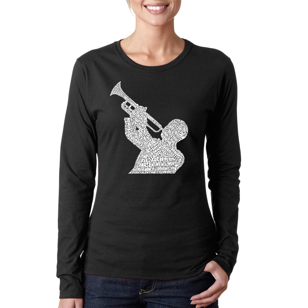 ALL TIME JAZZ SONGS - Women's Word Art Long Sleeve T-Shirt