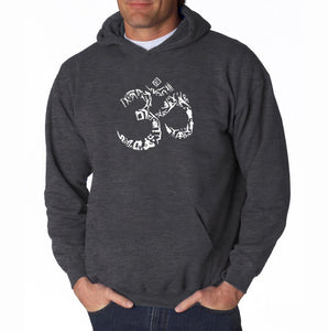 THE OM SYMBOL OUT OF YOGA POSES - Men's Word Art Hooded Sweatshirt
