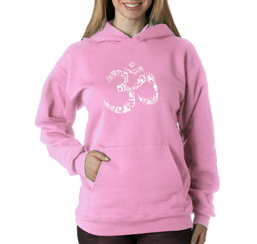 THE OM SYMBOL OUT OF YOGA POSES - Women's Word Art Hooded Sweatshirt