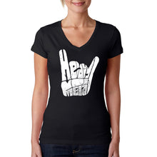 Load image into Gallery viewer, Heavy Metal - Women&#39;s Word Art V-Neck T-Shirt