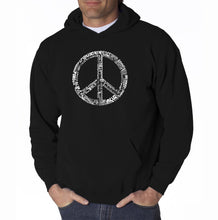 Load image into Gallery viewer, THE WORD PEACE IN 77 LANGUAGES - Men&#39;s Word Art Hooded Sweatshirt