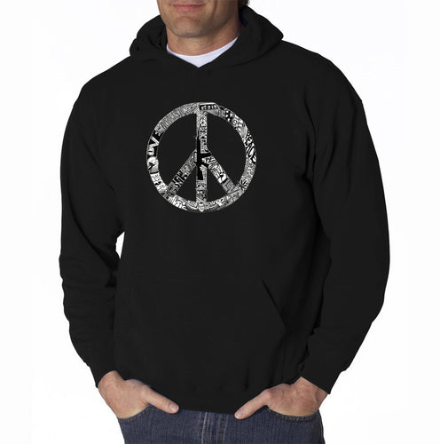 PEACE, LOVE, & MUSIC - Men's Word Art Hooded Sweatshirt