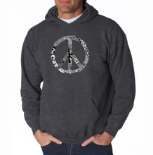 Load image into Gallery viewer, PEACE, LOVE, &amp; MUSIC - Men&#39;s Word Art Hooded Sweatshirt
