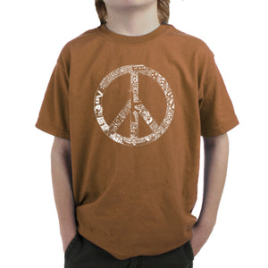 PEACE, LOVE, & MUSIC - Boy's Word Art T-Shirt