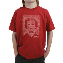 Load image into Gallery viewer, EDGAR ALLAN POE THE RAVEN - Boy&#39;s Word Art T-Shirt