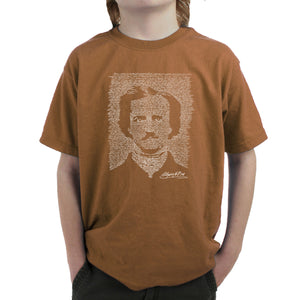 EDGAR ALLAN POE THE RAVEN - Boy's Word Art T-Shirt