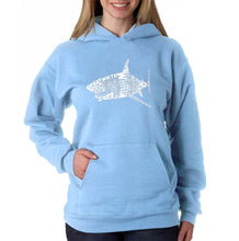 Load image into Gallery viewer, SPECIES OF SHARK - Women&#39;s Word Art Hooded Sweatshirt