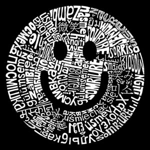 LA Pop Art Boy's Word Art Hooded Sweatshirt - SMILE IN DIFFERENT LANGUAGES