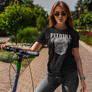 Pitbull Face - Women's Word Art T-Shirt