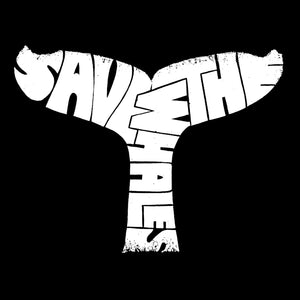 SAVE THE WHALES - Men's Word Art Hooded Sweatshirt