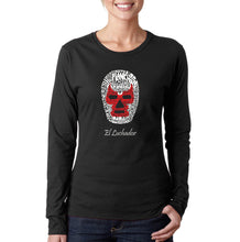 Load image into Gallery viewer, MEXICAN WRESTLING MASK - Women&#39;s Word Art Long Sleeve T-Shirt