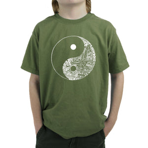 YIN YANG - Boy's Word Art T-Shirt